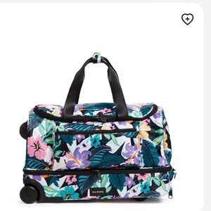 Vera Bradley Ripstop Foldable Rolling Duffel Bag, Island Floral